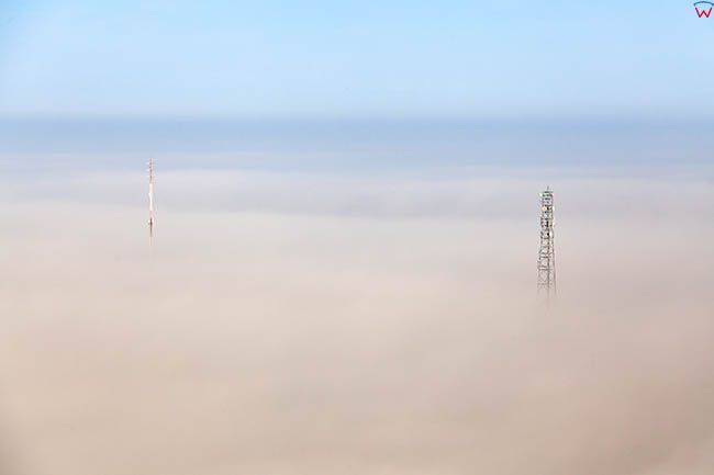 Lidzbark Warminski, wieze telekomunikacyjne. EU, Pl, Warm-Maz. Lotnicze.